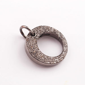 1 Pc Pave Diamond Round Shape Designer Carabiner - Diamond Lock with Screw On Mechanism 28mm CB155