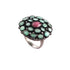 1 PC Pave Diamond With Emerald Center In Ruby- 925 Sterling Silver - Gemstone Ring-Handmade Jewelry- Ring Size-7 RD204