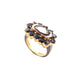 1 PC Black Onyx With Rosecut Diamond Ring - 925 Sterling Vermeil - Polki Diamond Ring Size- 6.25 RD321