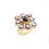 1 PC Pave Diamond with Rose Cut Diamond Center in Tanzanite Ring  - 925 Sterling Vermeil- Polki Ring Size-7 Rd325