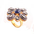 1 PC Beautiful Pave Diamond with Rose Cut Diamond Center in Tanzanite Ring  - 925 Sterling Vermeil- Polki Ring Size-8 Rd332