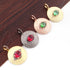 1 Pc Pave Diamond Ruby / Emerald Gemstone Pendant - 925 Sterling Vermeil -Necklace Pendant 24mmx21mmPD1783