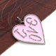 1 Pc Pave Diamond Bakelite Turquoise & Pink Heart Pendant Over 925 Sterling SIlver -Vermeil - Enamel Pendant 35mmx33mm PD1780