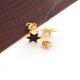 1 Pair Bakelite Star Stud Earrings With Back Stoppers - 925 Sterling Silver 10mm ED030
