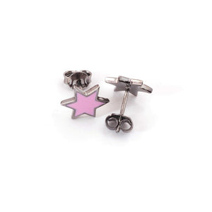 1 Pair Bakelite Star Stud Earrings With Back Stoppers - 925 Sterling Silver 10mm ED030