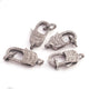 1 PC Antique Finish Pave Diamond Designer Lobsters Over 925 Sterling Silver - Double Sided Diamond Clasp 31mmx12mm LB283