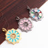 1 Pc Pave Diamond Round Bakelite Peace Charm Pendant - 925 Sterling Silver & Yellow Gold Vermeil- Peace Enamel Pendant 27mmx25mm PD1797