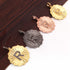 1 Pc Pave Diamond "R" Alphabet Round Charm Pendant - 925 Sterling Silver/ Vermeil & Yellow/Rose Gold Vermeil- "S" Alphabet Round Pendant 32mmx28mm pd1763