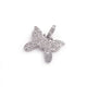 1 Pc Pave Diamond 925 Sterling Silver Butterfly Pendant - Diamond Charm Pendant 21mmx11mm  PD1741