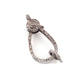 1 PC Pave Diamond Lobster Clasp Antique Finish over Sterling Silver - Diamond Both Sides 34mmx18mm LB133