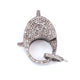 1 PC Pave Diamond Lobster Clasp Antique Finish over Sterling Silver - 36mmx21mm LB027