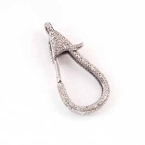 1 PC Antique Finish Pave Diamond Lobsters Over 925 Sterling Silver - Double Sided Diamond Clasp 33mmx16mm lb300