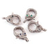 1 PC "New Multi Stone & Pave Diamond" Small Lobster Over Sterling Silver With Ring- 18mmx10mm LB002
