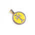 1 Pc Pave Diamond Designer Bakelite Cross Pendant - 925 Sterling Silver - Round Cross Pendant 22mmx21mm PD1001