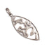 1 Pc Antique Finish Pave Diamond Designer Marquise Pendant - 925 Sterling Silver- Necklace Pendant 51mmx23mm PD1324