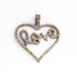 1 Pc Antique Finish Pave Diamond Heart Pendant - 925 Sterling Silver- Love Necklace Pendant 31mmx33mm PD1417