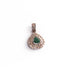 1 PC Genuine Pave Diamond With Emerald Heart Pendant - Necklace Love Pendant 15mmx12mm PD1475