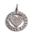 1 Pc Antique Finish Pave Diamond Designer Round With Heart Pendant - 925 Sterling Silver- Necklace Pendant 34mmx30mm PD1323