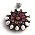 17gm 1 Pc Pave Diamond Genuine Pearl & Kyanite Center In Ruby Pendant -925 Sterling Silver -Gemstone Necklace Pendant 41mmx38mm PD1307