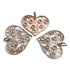 1 PC Genuine Pave Diamond Designer Heart Pendant -Two Tone Pendant- Love Necklace Pendant 40mmx50mm PD1239