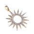 1 Pc Pave Diamond Sun Charm Pendant - 925 Sterling Silver -Vermeil - Sun Pendant 53mmx49mm PD670