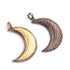 1 Pc Pave Diamond Crescent Moon Pendant - 925 Sterling Vermeil-Silver - 39mmx12mm PD958