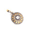 1 Pc Pave Diamond With Rose cut Diamond Round Pendant -925 Sterling Silver-Vermeil - Polki Pendant 23mmx19mm PD519