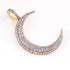 1 Pc Pave Diamond Crescent Moon Charm Pendant Over 925 Sterling Silver 38mmX7mm PD345