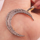 1 Pc Pave Diamond Crescent Moon Charm Pendant Over 925 Sterling Silver 38mmX7mm PD345