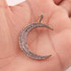 1 Pc Pave Diamond Crescent Moon Charm Pendant Over 925 Sterling Silver 38mmX7mm PD345
