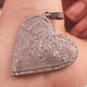 1 Pc Pave Diamond "Love" Charm Pendant - 925 Sterling Silver - Heart Pendant 43mmx35mm PD278
