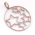 1 Pc Designer Pave Diamond Round Star Pendant - 925 Sterling Silver - Round Star Pendant 42mmx40mm Pd296