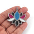 1 Pc Pave Diamond Bakelite Lotus Pendant Over 925 Sterling Silver - Bakelite Lotus Pendant 42mmx35mm RRPD047