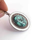 1 Pc Antique Finish Pave Diamond With Turquoise Designer Bakelite Oval Pendant - 925 Sterling Silver - Necklace Pendant RRPD083