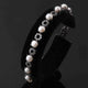1 Pc Antique Finish Pave Diamond With Pearl Designer Bracelet - 925 Sterling Silver  -  Bangle Size : 7.5inches Bd300