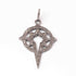 1 Pc Antique Finish Pave Diamond Designer Pendant - 925 Sterling Silver - Diamond Pendant 31mmx21mm RRPD057