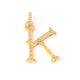 1 PC Pave Diamond Letter " K " Shape Pendant Over 925 Sterling Silver & Yellow Gold - 23mmx9mm-8mmx5mm PD991