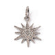 1 Pc Antique Finish Pave Diamond Star Pendant - 925 Sterling Silver - Diamond Pendant 24mmx18mm RRPD065