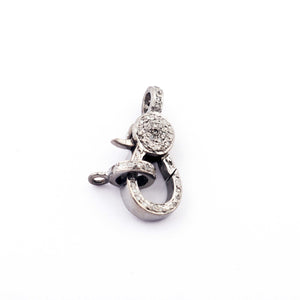 1 Pc Pave Diamond Lobster Clasp - With Diamond On Both Sides 20mmx8mm LB231