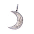 1 Pc Blue Sapphire Crescent Moon Charm Pendant -925 Sterling Silver Sapphire Pendant 28mmx8mm PD1796
