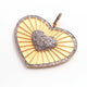 1 PC Antique Finish Pave Diamond Designer Heart Pendant - 925 Sterling Silver- Yellow Gold- Diamond Pendant 37mmx29mm PD1880