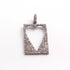 1 Pc Designer Pave Diamond Heart Shape Pendant - 925 Sterling Silver - Love Pendant 34mmx20mm PD1600