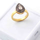 1 Pc Beautiful Pave Diamond - Rose cut Diamond Designer Pear Drop Ring - 925 Sterling Vermeil - Polki Ring RD106