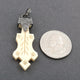 1 PC Pave Diamond White Leaf Bone Pendant - 925 Sterling Silver - Leaf Pendant 46mmx18mm PD076