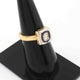 1 Pc  Rosecut Diamond Designer Square Shape Ring - 925 Sterling Vermeil - Polki Ring Rd146