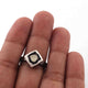 1 Pc  Rosecut Diamond Designer Square Shape Ring - Oxidized Silver  - Polki Ring Rd141