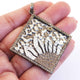 1 Pc Pave Diamond Square Designer Pendant -925 Sterling Silver -Necklace Pendant 58mmx53mm PD388