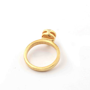 1 Pc  Rosecut Diamond Designer Pear Shape Ring - 925 Sterling Vermeil - Polki Ring Rd138