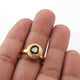 1 Pc  Rosecut Diamond Designer Round Shape Ring - 925 Sterling Vermeil - Polki Ring Rd126