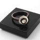 1 Pc  Rosecut Diamond Designer Round Shape Ring - Oxidized Silver  - Polki Ring Rd120